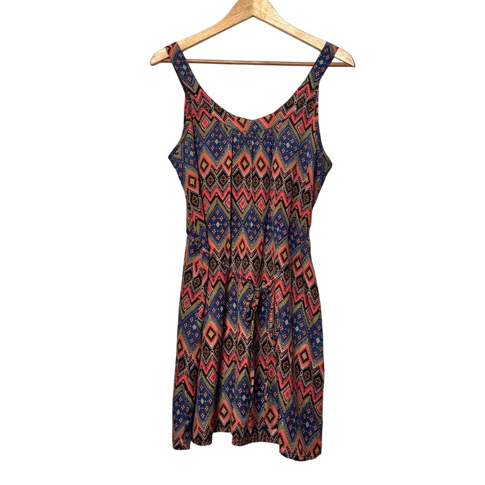 I LOVE H81 Los Angeles Womens Medium Multicolor Diamond Print Dress Sleeveless - Picture 2 of 7